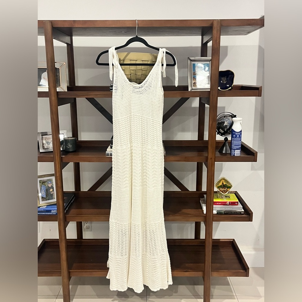 NWT ZIMMERMANN Crochet-knit linen-blend midi dress - Picture 4 of 6